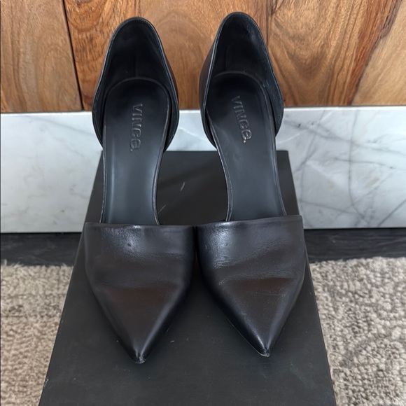 Vince Nina Leather Pointed Toe Heels - Picture 2 of 6